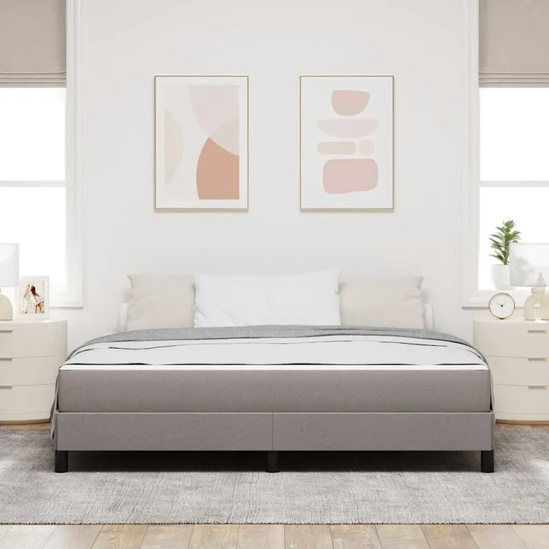 Kiemas lova su čiužiniu Taupe 180 x 200 cm audinys