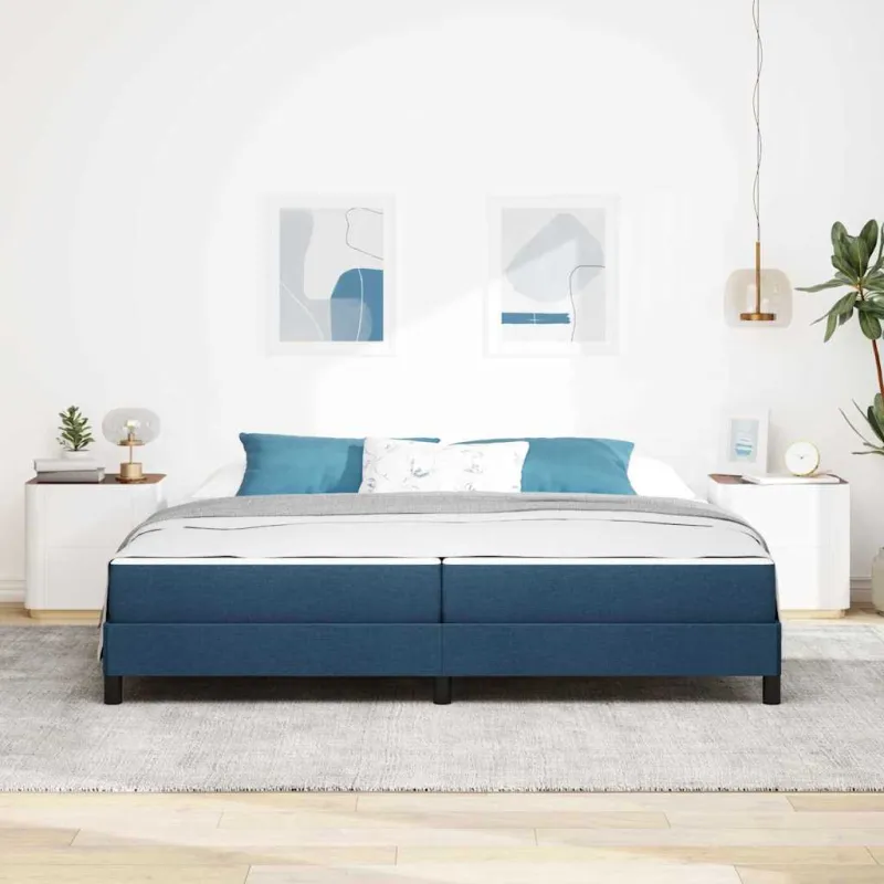 Kiemas lova su čiužiniu Mėlyna 200 x 200 cm audinys