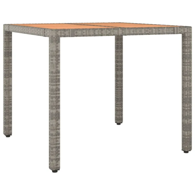 Bistro-Setti pehmusteilla, 3-os osat, harmaa, polyrattaniâ