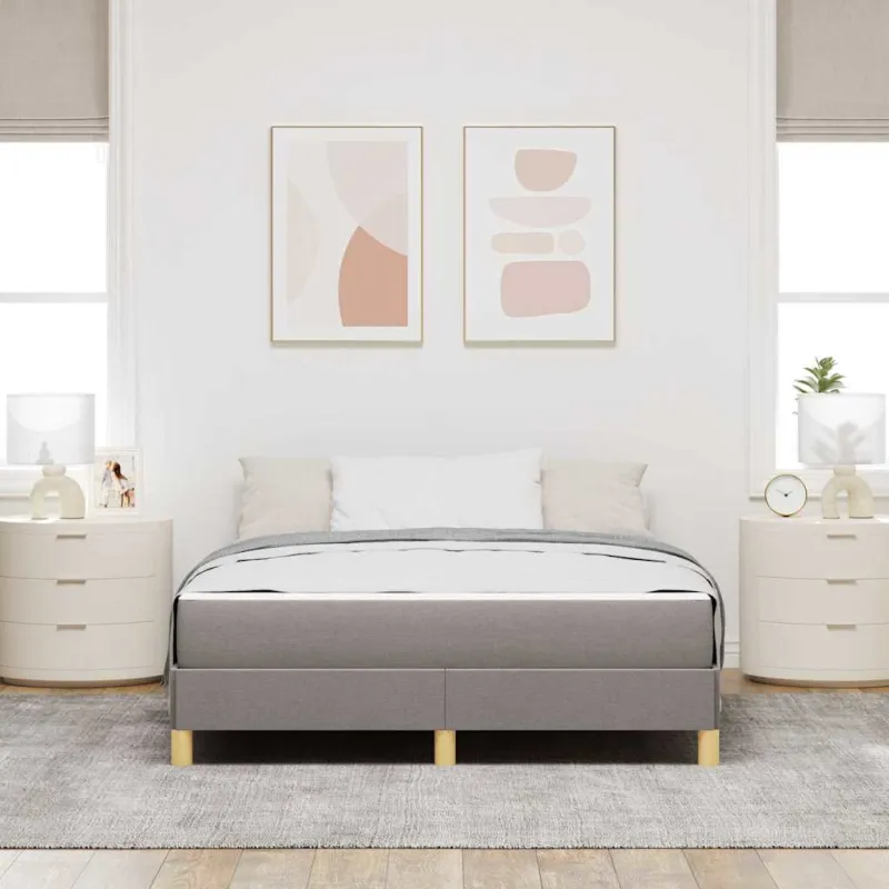 Kiemas lova su čiužiniu Taupe 140 x 190 cm audinys
