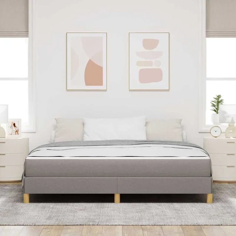 Kiemas lova su čiužiniu Taupe 180 x 200 cm audinys