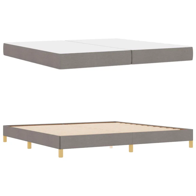 Kiemas lova su čiužiniu Taupe 200 x 200 cm audinys