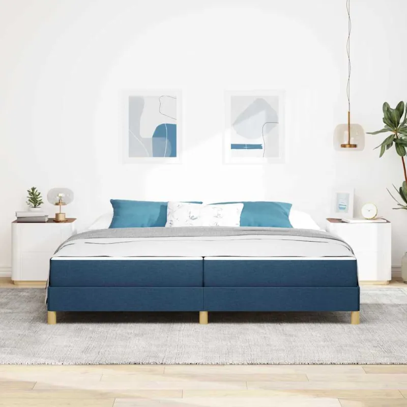 Kiemas lova su čiužiniu Mėlyna 200 x 200 cm audinys