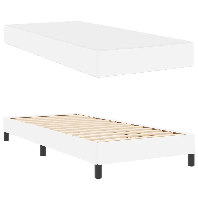 Lovos rėmas su čiužiniu Švari balta 90 x 200 cm audinys
