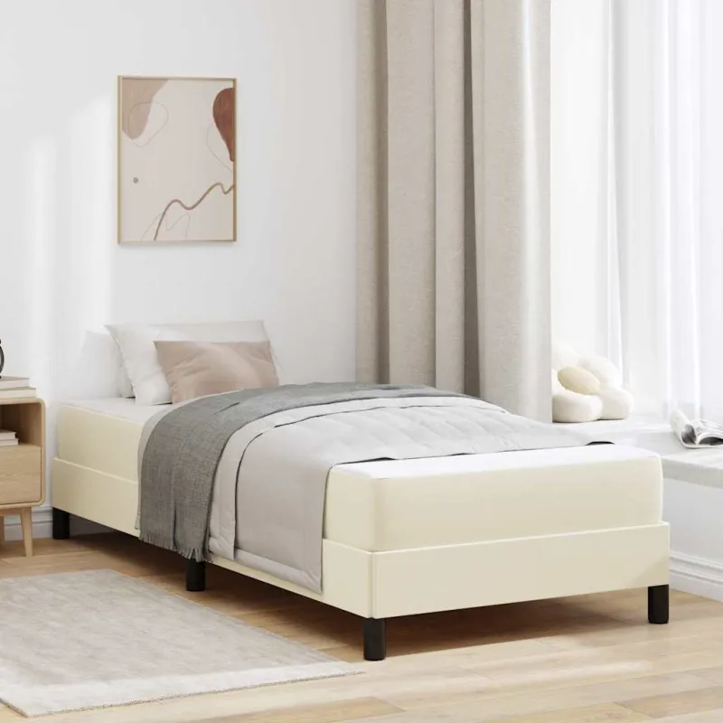Lovos rėmas su čiužiniu Kreminė 90 x 200 cm audinys