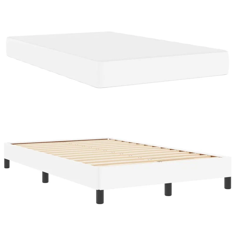 Lovos rėmas su čiužiniu Švari balta 120 x 200 cm audinys