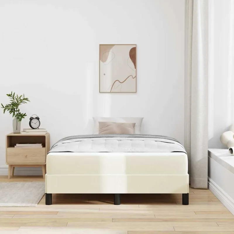 Lovos rėmas su čiužiniu Kreminė 120 x 200 cm audinys
