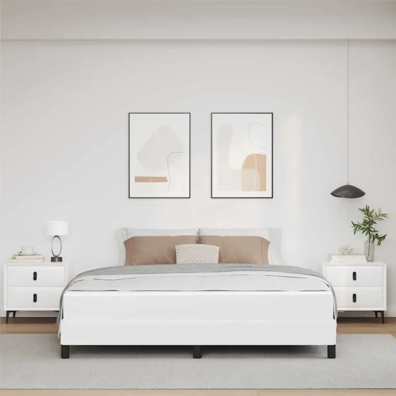 Lovos rėmas su čiužiniu Švari balta 180 x 200 cm audinys