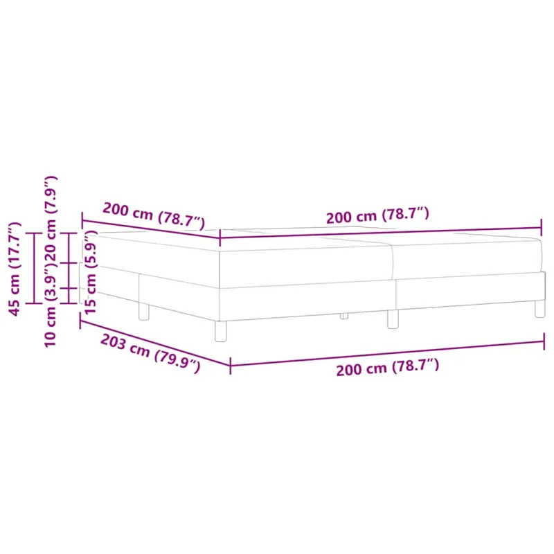Lovos rėmas su čiužiniu Švari balta 200 x 200 cm audinys