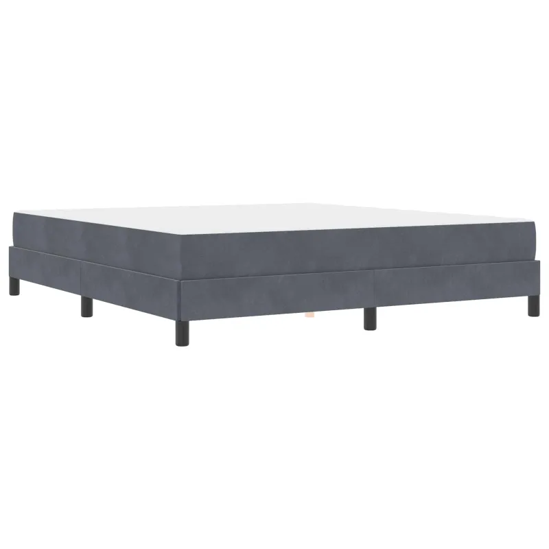 Kiemas lova su čiužiniu Tamsiai pilka 180 x 200 cm audinys
