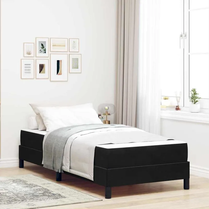 Kiemas lova su čiužiniu Juoda 100 x 210 cm audinys