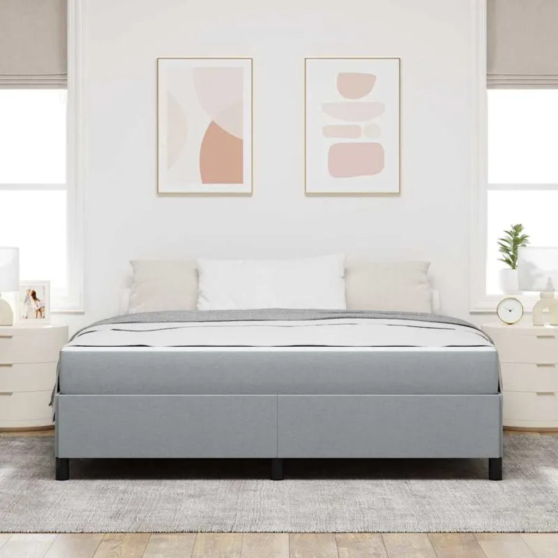 Kiemas lova Šviesiai pilka 180 x 200 cm audinys