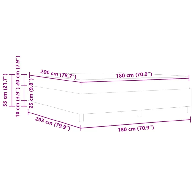 Kiemas lova Šviesiai pilka 180 x 200 cm audinys