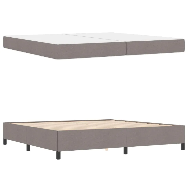 Kiemas lova su čiužiniu Taupe 200 x 200 cm audinys