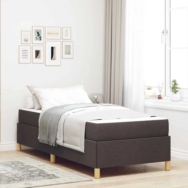 Lovos rėmas su čiužiniu Tamsiai rudas 80 x 200 cm audinys