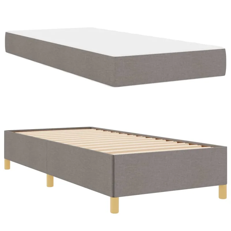 Lovos rėmas su čiužiniu Taupe 90 x 190 cm audinys