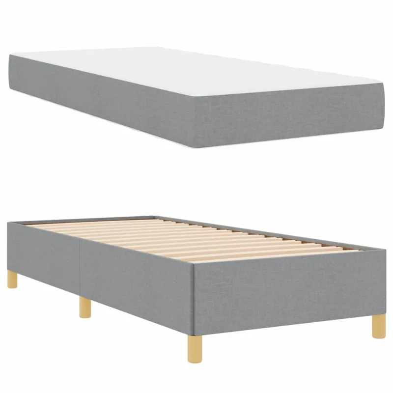 Lovos rėmas su čiužiniu Šviesiai pilka 100 x 200 cm audinys