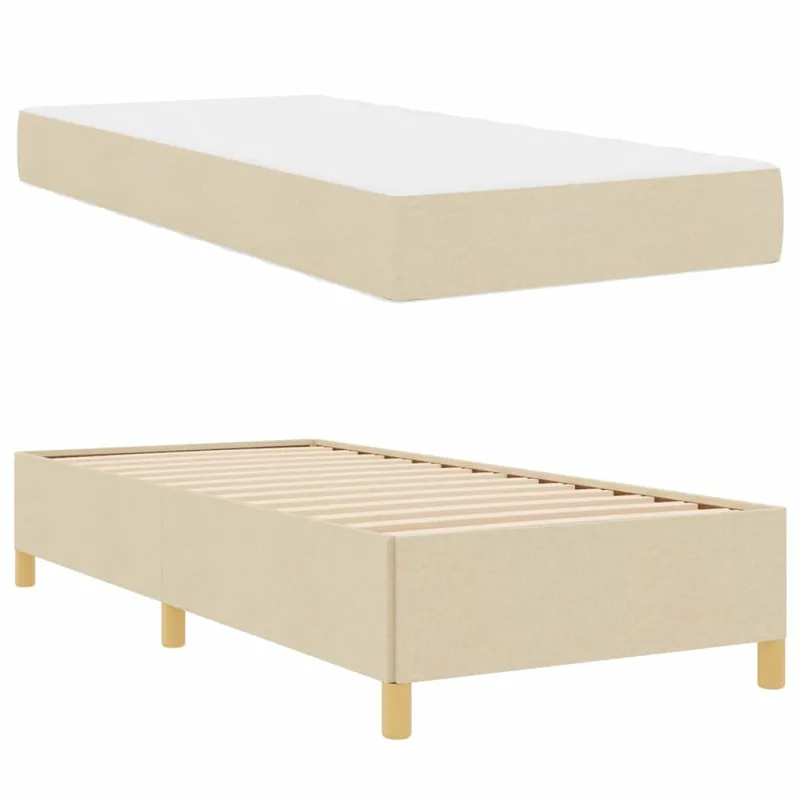 Lovos rėmas su čiužiniu Kreminė 100 x 200 cm audinys