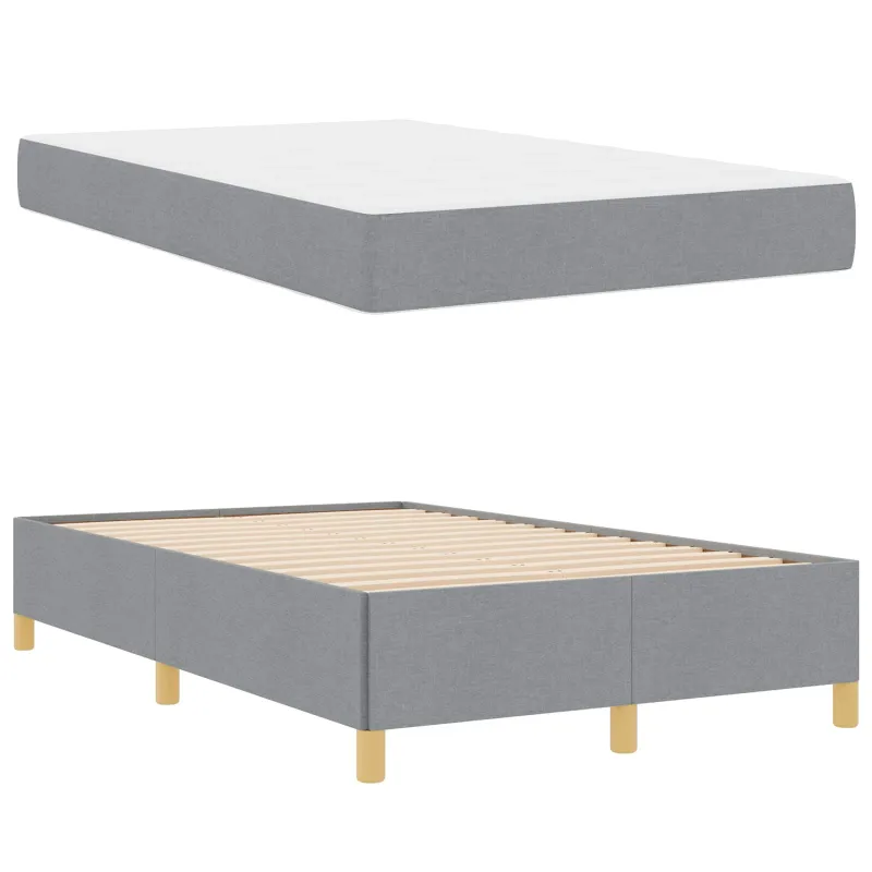 Lovos rėmas su čiužiniu Šviesiai pilka 120 x 200 cm audinys