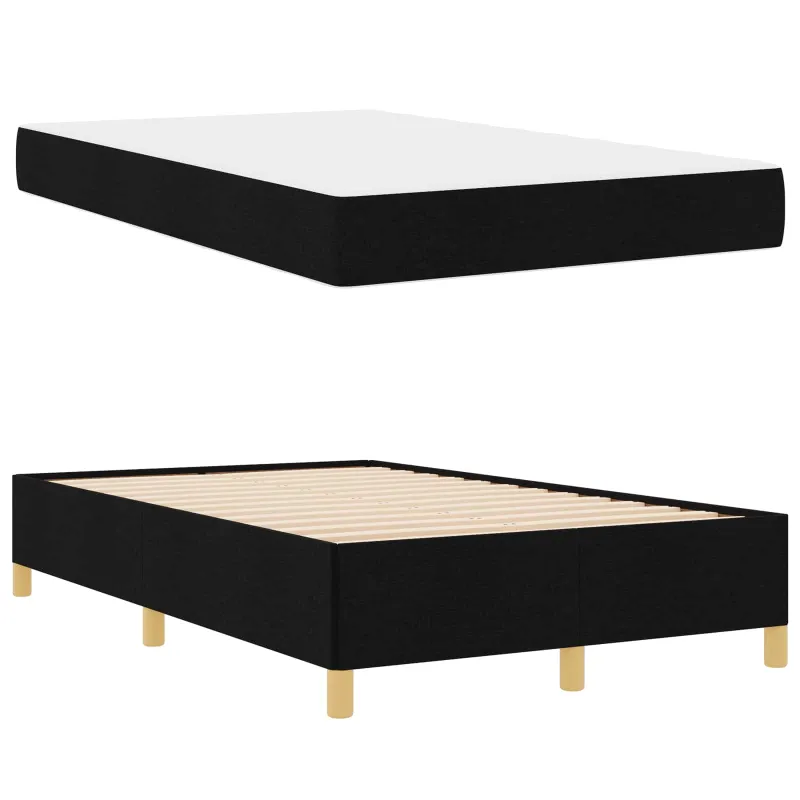Lovos rėmas su čiužiniu Juoda 120 x 200 cm audinys