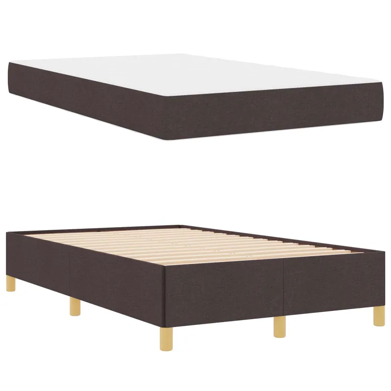 Lovos rėmas su čiužiniu Tamsiai rudas 120 x 200 cm audinys
