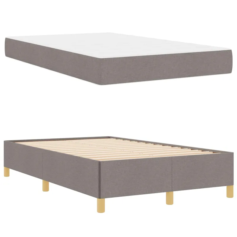 Lovos rėmas su čiužiniu Taupe 120 x 200 cm audinys