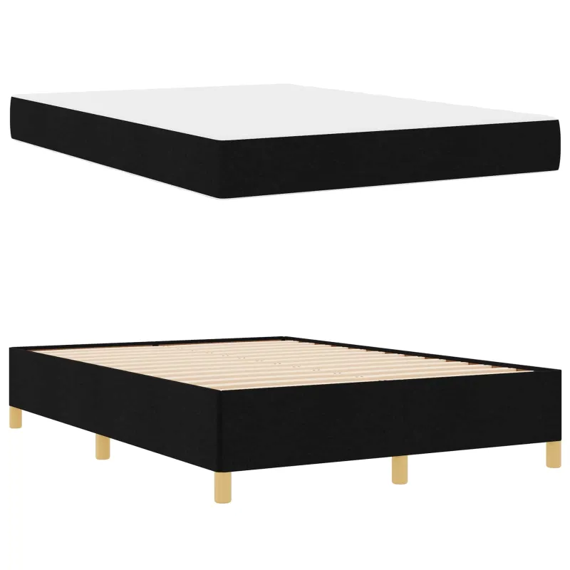 Lovos rėmas su čiužiniu Juoda 140 x 190 cm audinys