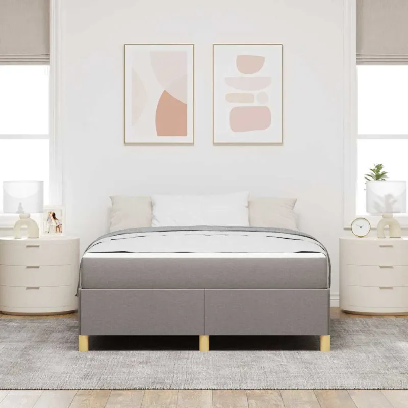 Lovos rėmas su čiužiniu Taupe 140 x 190 cm audinys