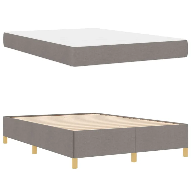 Lovos rėmas su čiužiniu Taupe 140 x 190 cm audinys