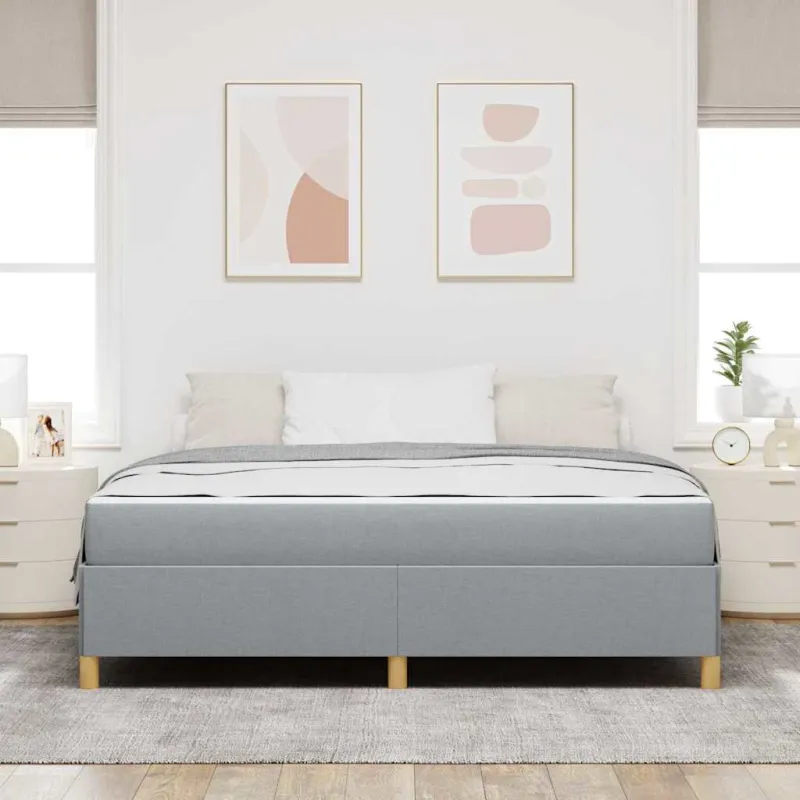 Lovos rėmas su čiužiniu Šviesiai pilka 180 x 200 cm audinys