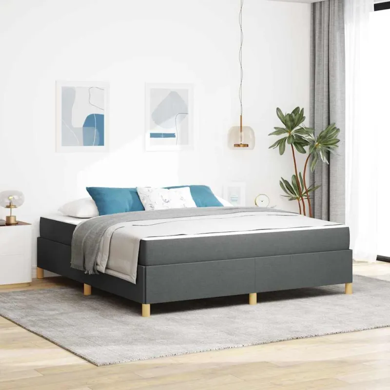 Lovos rėmas su čiužiniu Tamsiai pilka 180 x 200 cm audinys