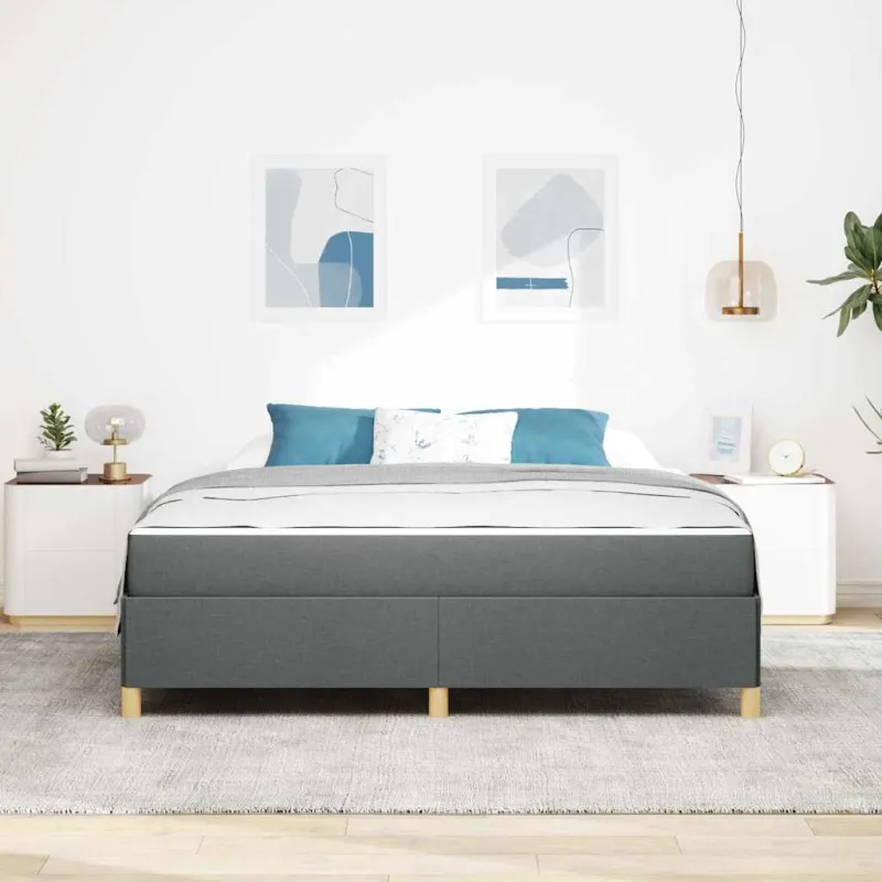 Lovos rėmas su čiužiniu Tamsiai pilka 180 x 200 cm audinys