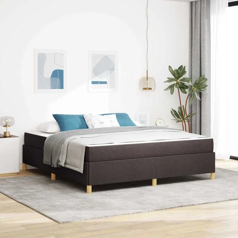 Lovos rėmas su čiužiniu Tamsiai rudas 180 x 200 cm audinys