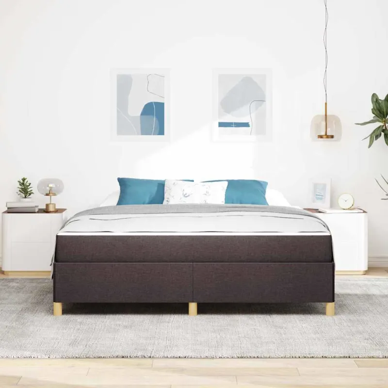 Lovos rėmas su čiužiniu Tamsiai rudas 180 x 200 cm audinys