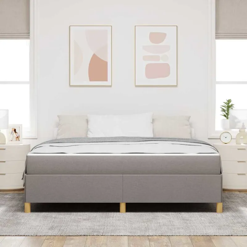 Lovos rėmas su čiužiniu Taupe 180 x 200 cm audinys