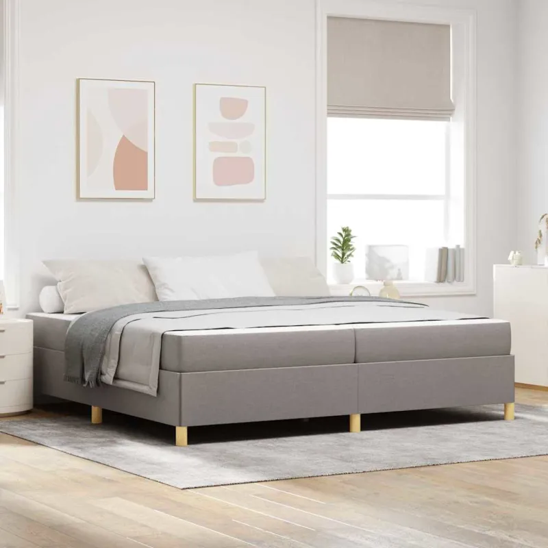 Lovos rėmas su čiužiniu Taupe 200 x 200 cm audinys