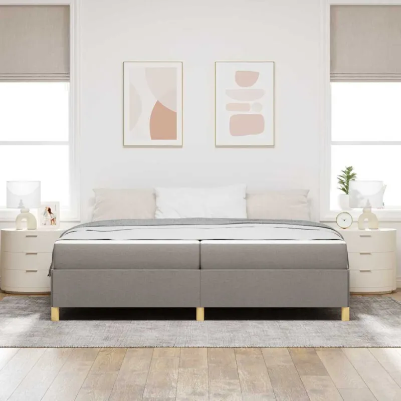 Lovos rėmas su čiužiniu Taupe 200 x 200 cm audinys