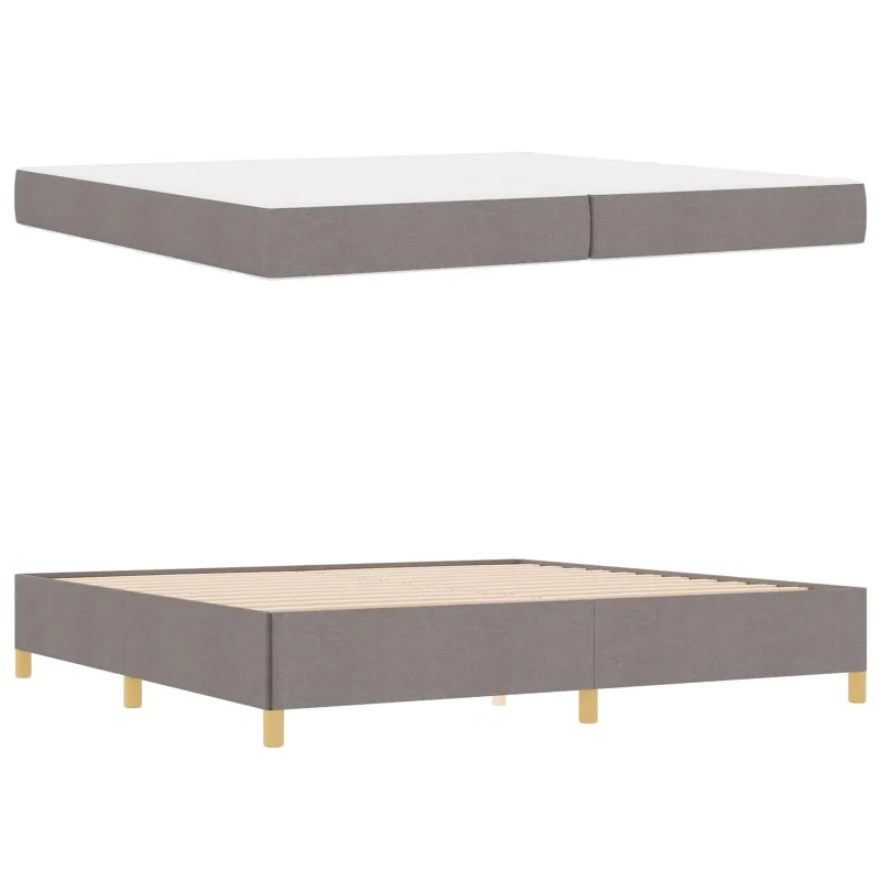 Lovos rėmas su čiužiniu Taupe 200 x 200 cm audinys