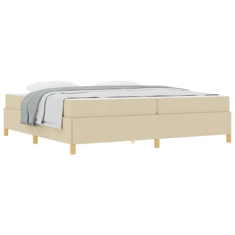 Lovos rėmas su čiužiniu Kreminė 200 x 200 cm audinys
