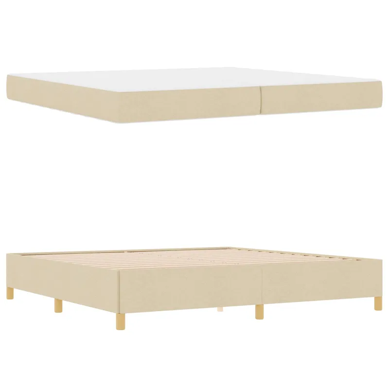 Lovos rėmas su čiužiniu Kreminė 200 x 200 cm audinys