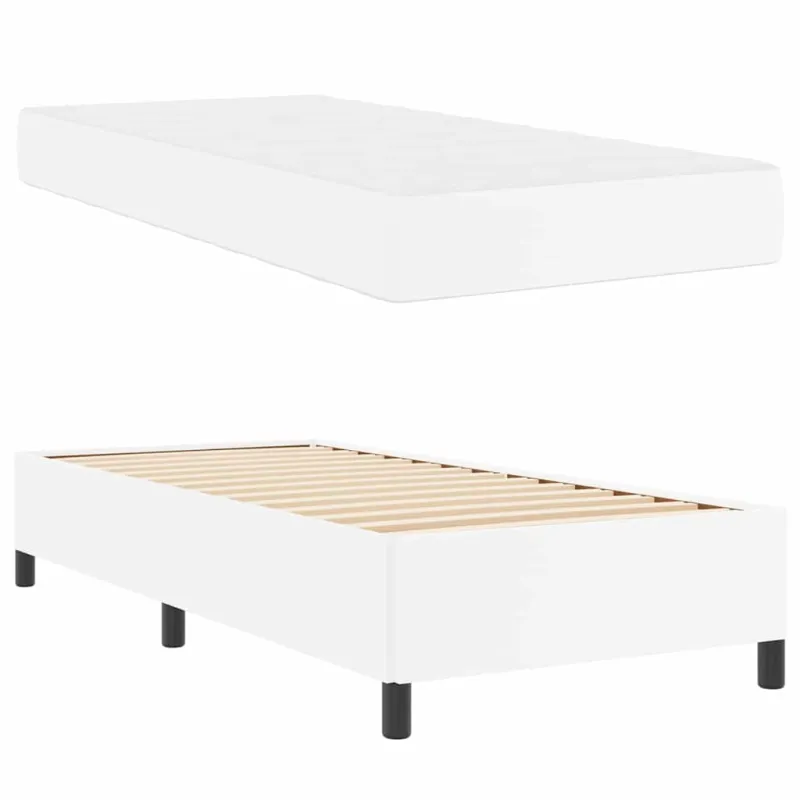 Lovos rėmas su čiužiniu Balta 100 x 200 cm audinys