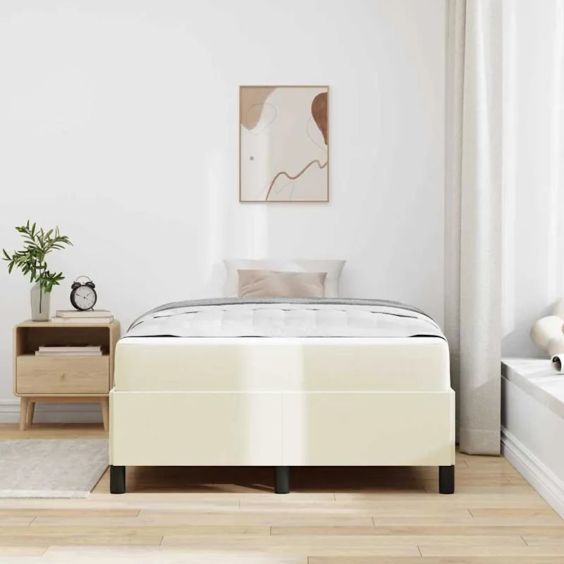 Lovos rėmas su čiužiniu Kreminė 120 x 200 cm audinys