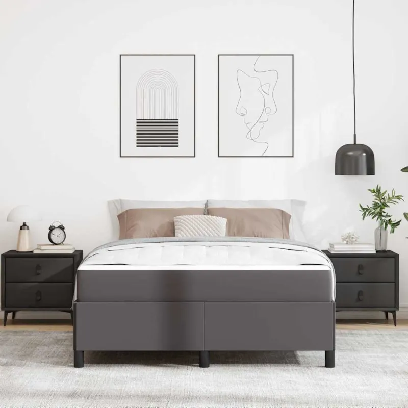 Lovos rėmas su čiužiniu Pilka 140 x 200 cm audinys