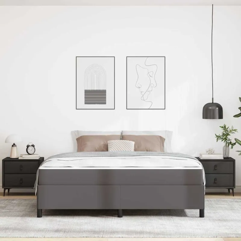 Lovos rėmas su čiužiniu Pilka 180 x 200 cm audinys