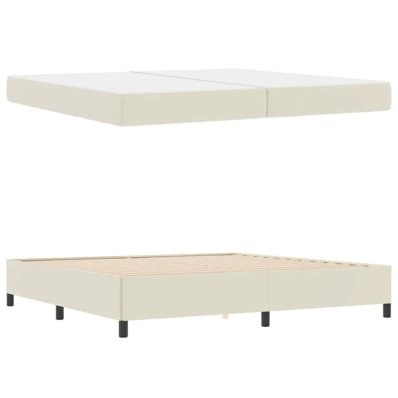 Lovos rėmas su čiužiniu Kreminė 200 x 200 cm audinys