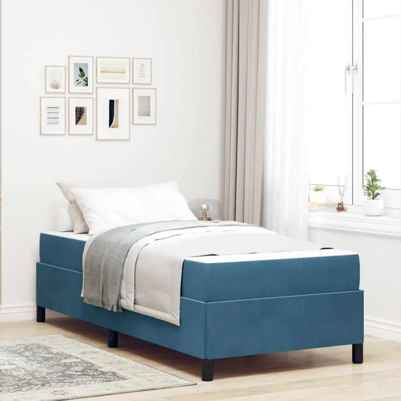 Lovos rėmas su čiužiniu Tamsiai mėlyna 100 x 200 cm audinys