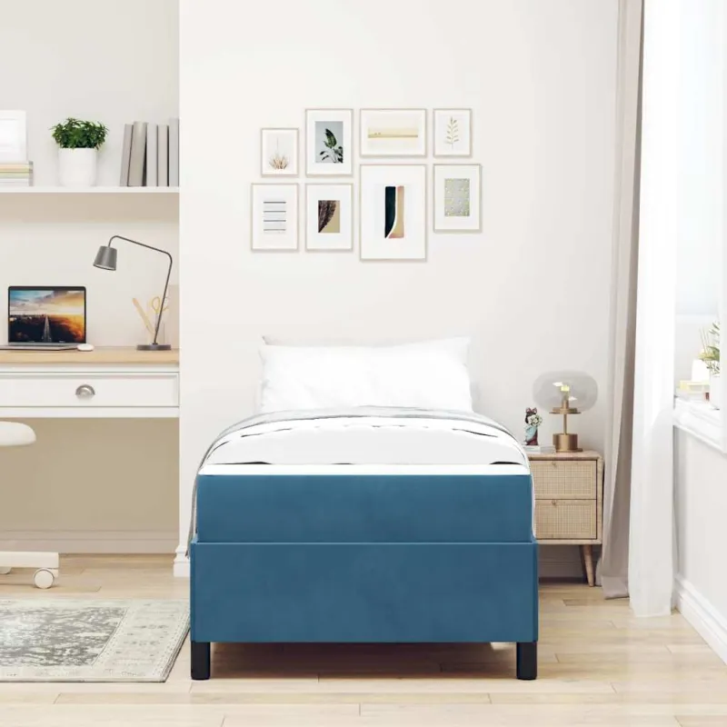 Lovos rėmas su čiužiniu Tamsiai mėlyna 100 x 200 cm audinys