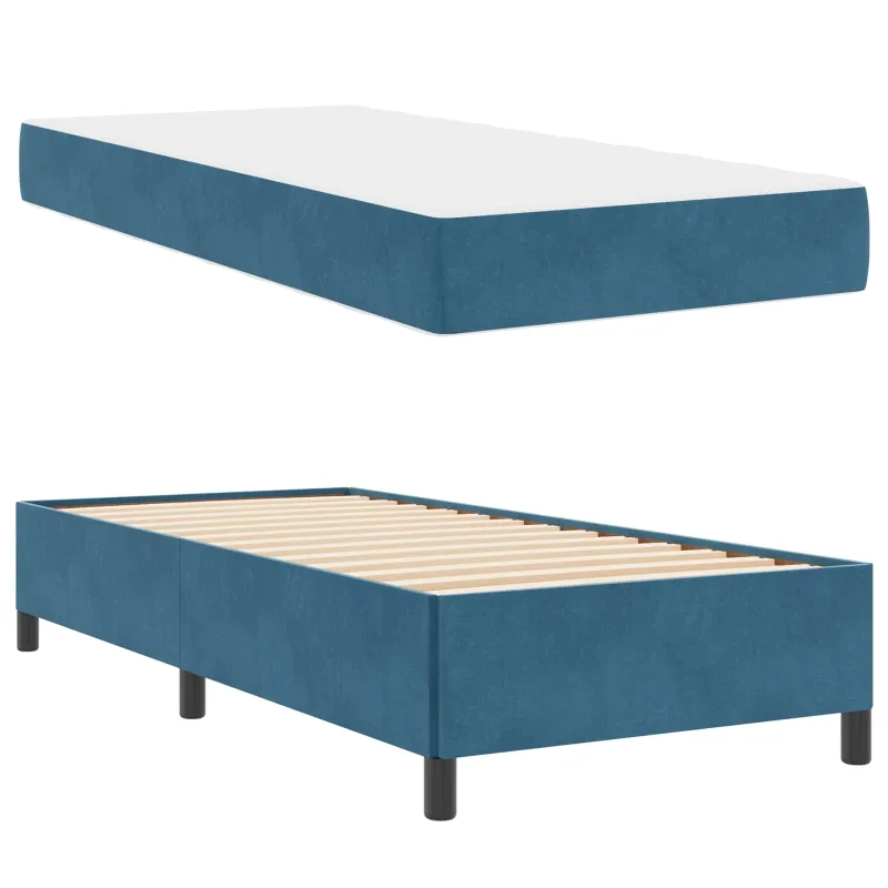 Lovos rėmas su čiužiniu Tamsiai mėlyna 100 x 200 cm audinys
