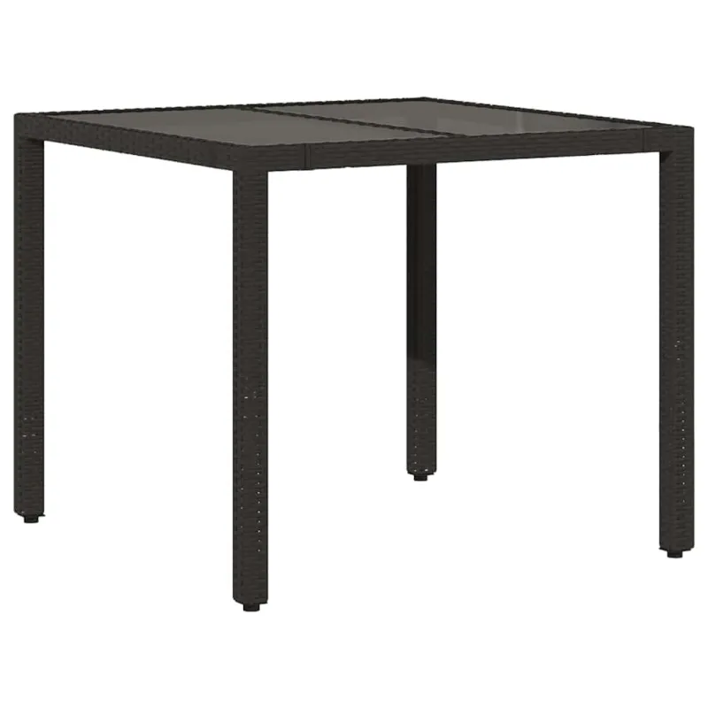 Sodo Bistro -setti pehmusteilla, 5-os osat, musta, rattan