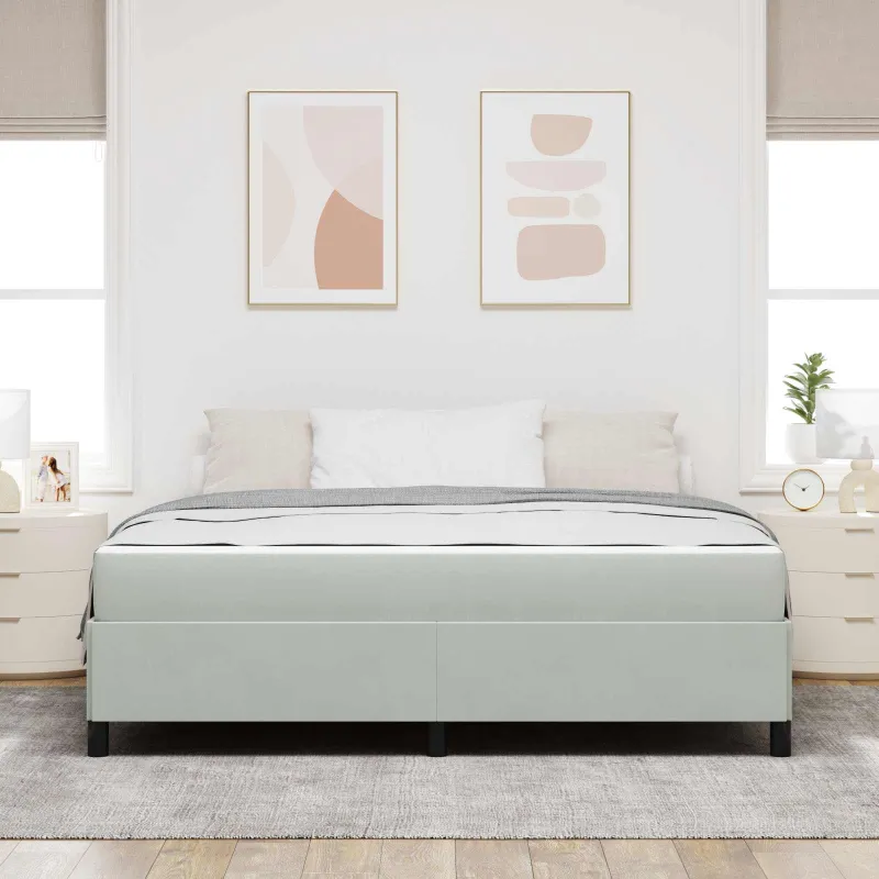Lovos rėmas su čiužiniu Šviesiai pilka 180 x 200 cm audinys